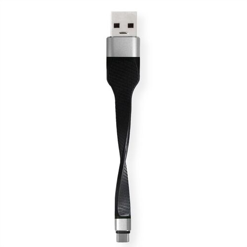 CONVERTIDOR Cable USB 3.2 Gen 1, A-USB TIPO C, M / M, negro, 11 cm, Silicona ROLINE