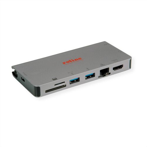 ROLINE USB3.1 Type C Docking Station, 4K HDMI, 1x VGA, 2x USB3.0, 1x SD/MicroSD Card Reader, 1x USBType C PD (Power Delivery), 1x Gigabit Ethernet