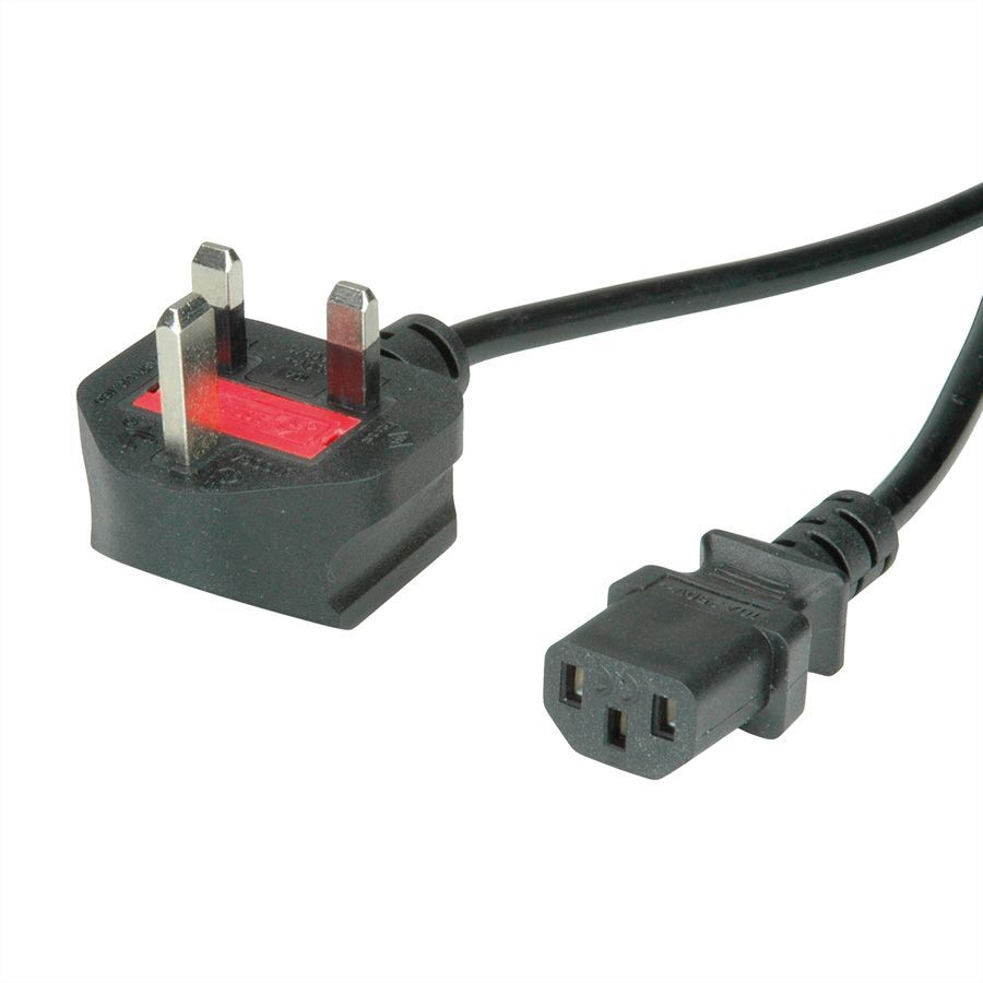 CABLE DE ALIMENTACION SCHUKO-IEC-C13 (10A) UK 1,95 M NEGRO VALUE