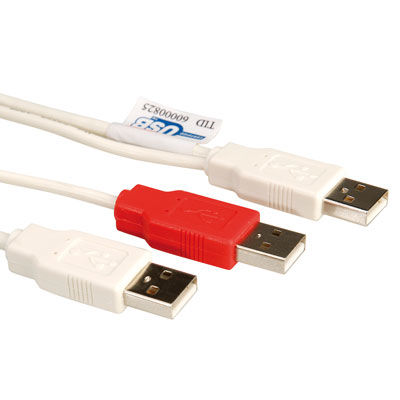 CABLE USB 2.0 1,8 M. CABLE EN Y, 2 X A M - 1 X A M ROLINE