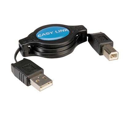 CABLE USB 2.0 1,2 M. A-B RETRACTIL