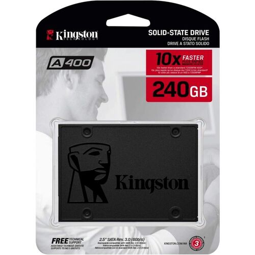 DISCO DURO INTERNO SOLIDO SSD KINGSTON A400 240GB - SATA III - 2.5" / 6.35CM - ( CANON DIGITAL 0.90  INCL. )